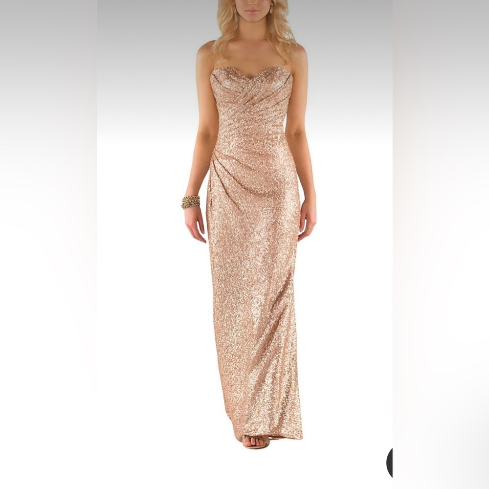 Sorella Vita long champagne gold formal gown homecoming prom